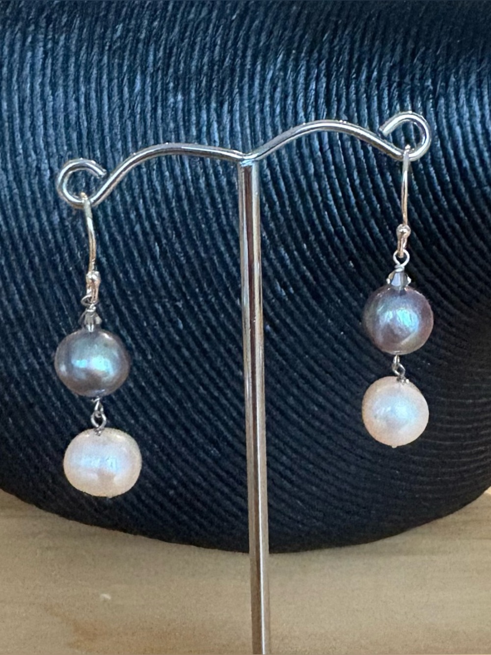 Classic Freshwater Pearl Drop Earrings Sterling Silver Handmade